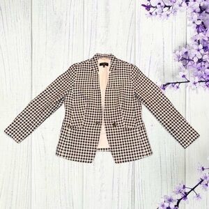 80s true vintage Talbots retro gingham checkered black&white plaid blazer jacket